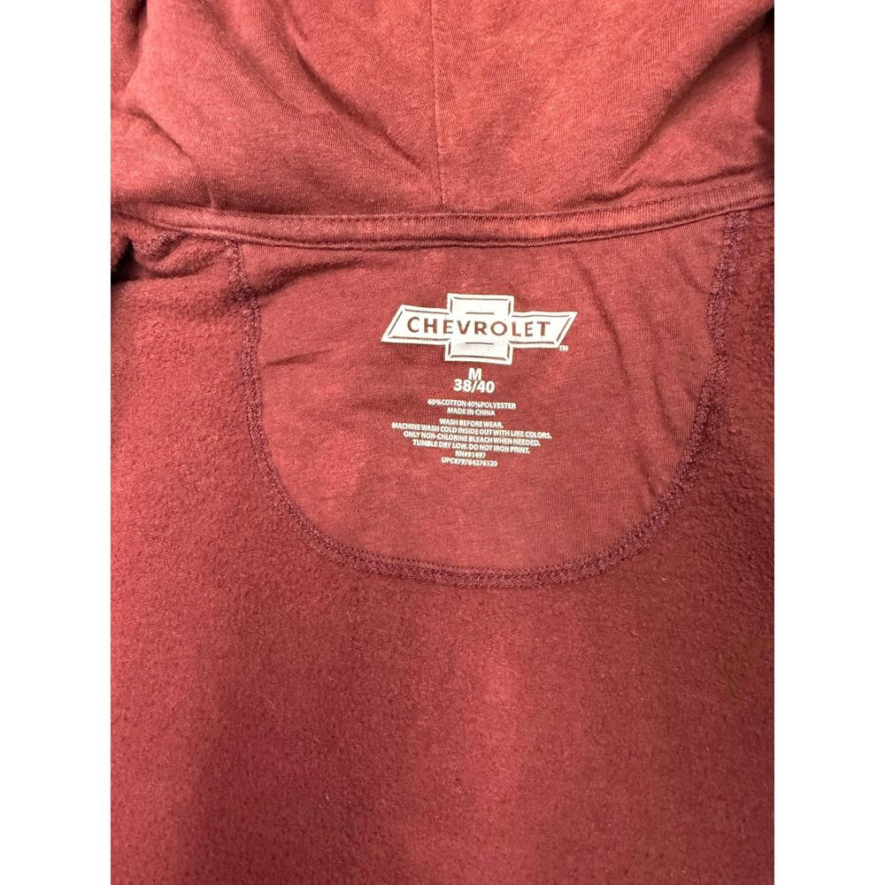 Chevrolet Hoodie full zipper Mens Medium power Racing Red black Logo - Picture 4 of 8